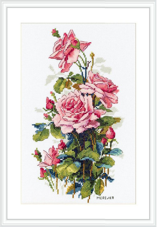 Counted Cross Stitch Kit Roses Flowers DIY Merejka