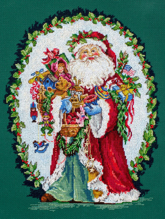 Kit de broderie au point de croix Père Noël DIY Toile non imprimée 