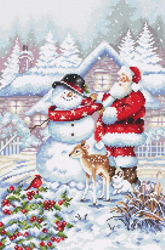 Counted Cross Stitch Kit Snowman and Santa DIY Letistich