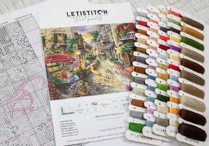 Counted Cross Stitch Kit Early evening in Avola DIY Letistitch