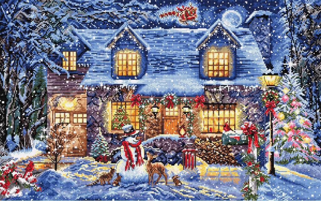 Counted Cross Stitch Kit The cottage shines DIY Letistitch