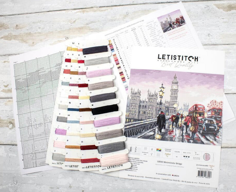 Counted Cross Stitch Kit Westminster Bridge DIY Letistitch