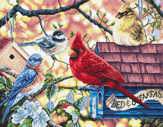 Counted Cross Stitch Kit Spring birds DIY Letistitch