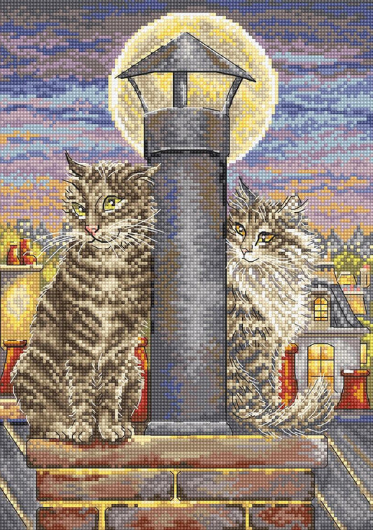 Counted Cross Stitch Kit Cats DIY Letistitch