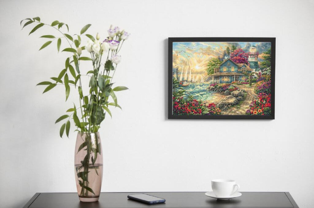 Counted Cross Stitch Kit Sunrise by the sea DIY Letistitch