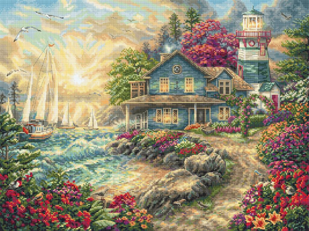 Counted Cross Stitch Kit Sunrise by the sea DIY Letistitch
