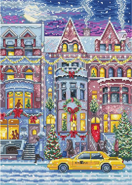 Counted Cross Stitch Kit Christmas town DIY Letistitch