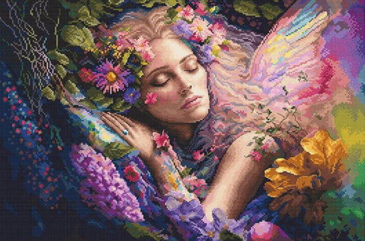 Counted Cross Stitch Kit Bed of Flowers DIY Letistitch
