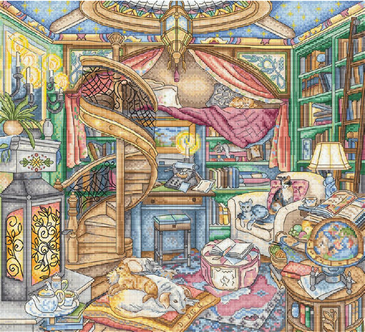 Counted Cross Stitch Kit Home Library DIY Letistitch L8084