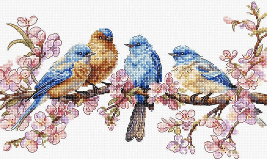 Counted Cross Stitch Kit Spring birds DIY Letistitch