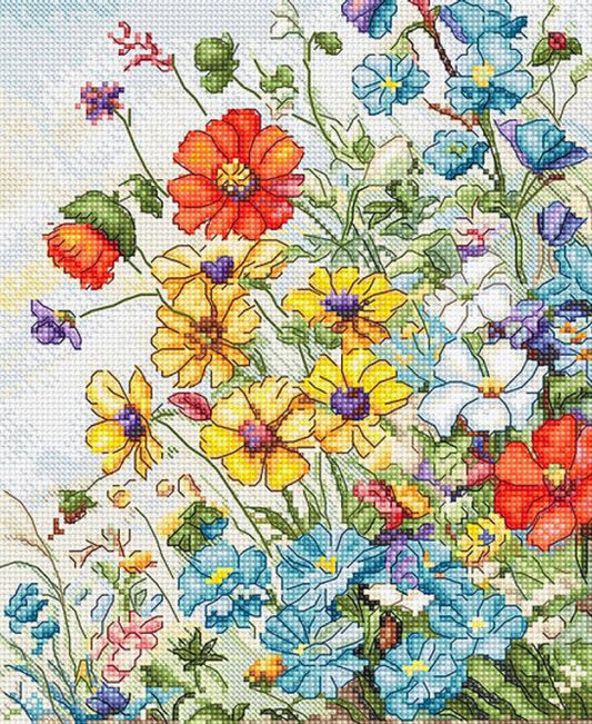 Kit de broderie au point de croix compté Fleurs DIY Toile non imprimée