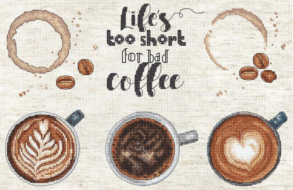 Counted Cross Stitch Kit Coffee DIY Letistitch