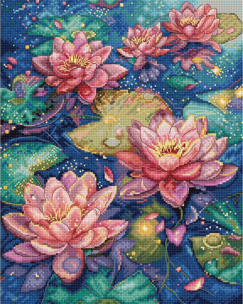 Counted Cross Stitch Kit Water lily DIY Letistitch