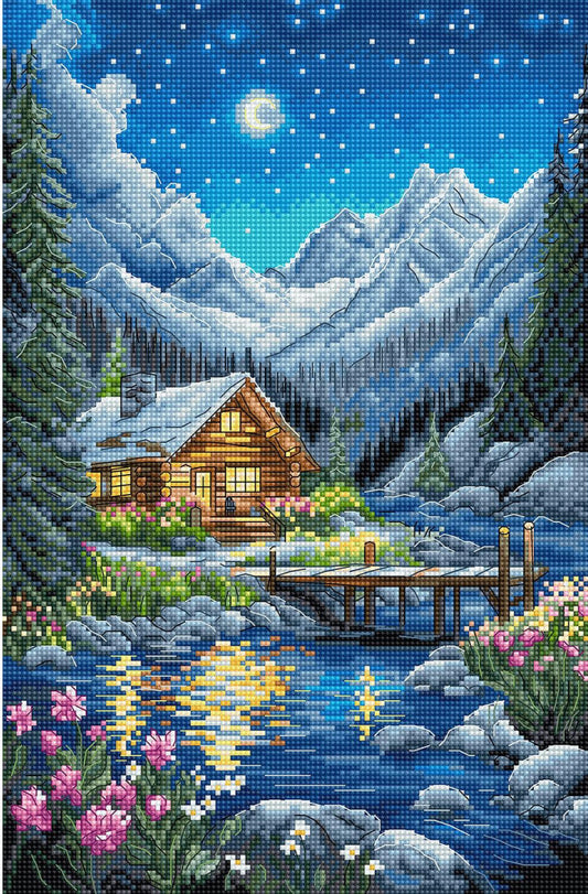 Counted Cross Stitch Kit Moonlit night DIY Letistitch