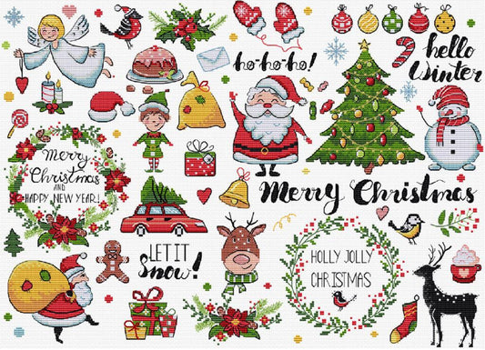 Counted Cross Stitch Kit Christmas Sampler DIY Letistitch