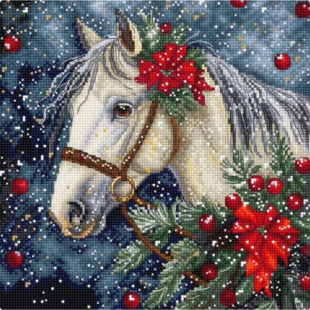 Counted Cross Stitch Kit Winter Horse DIY Letistitch