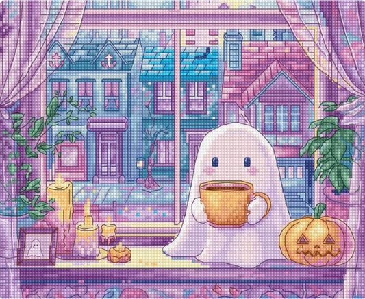 Counted Cross Stitch Kit Little Ghost DIY Letistitch