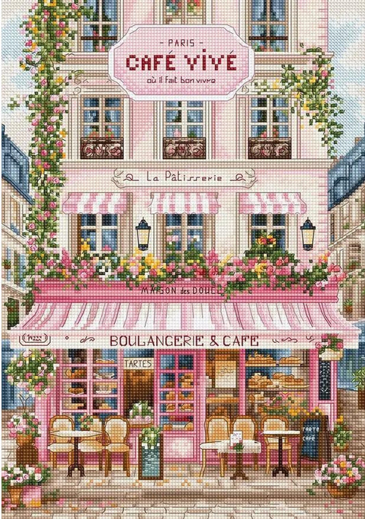Counted Cross stitch kit Sweet Parisian Street DIY Luca-S