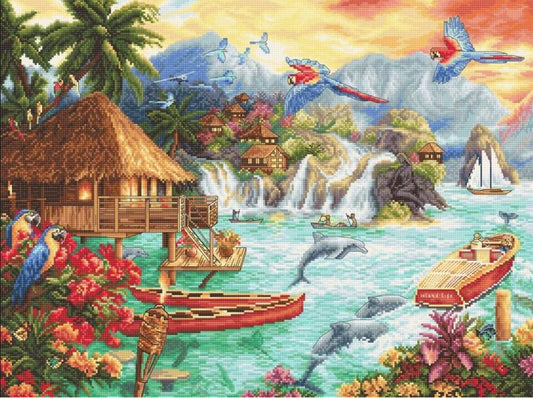 Counted Cross Stitch Kit Island life DIY Letistitch