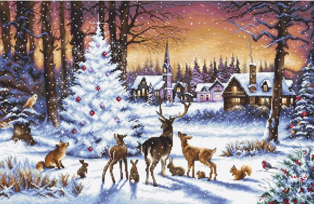 Counted Cross Stitch Kit Christmas Wood DIY Letistitch