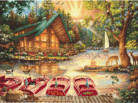 Counted Cross Stitch Kit Seize the Day DIY Letistitch