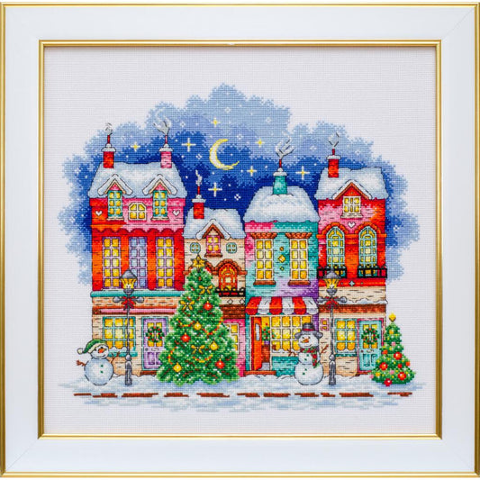 Counted Cross Stitch Kit Christmas city DIY VDV