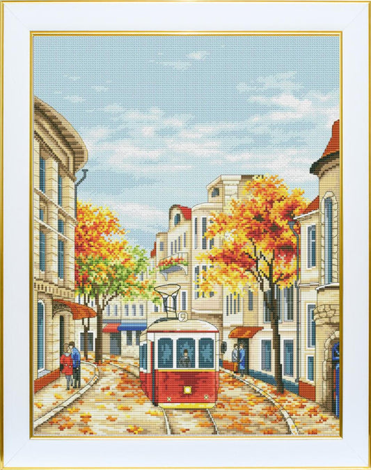 Counted Cross Stitch Kit Autumn tram DIY VDV