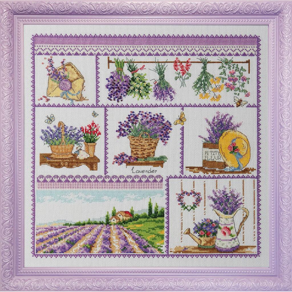 Counted Cross Stitch Kit Lavender Flowers DIY VDV