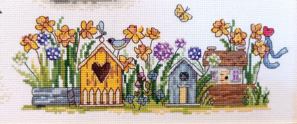 Kit de point de croix compté Sampler de printemps DIY Toile non imprimée 