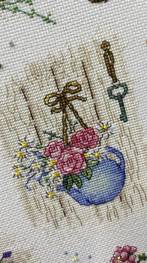 Kreuzstichset Sommerblumen DIY Unbedruckte Leinwand 