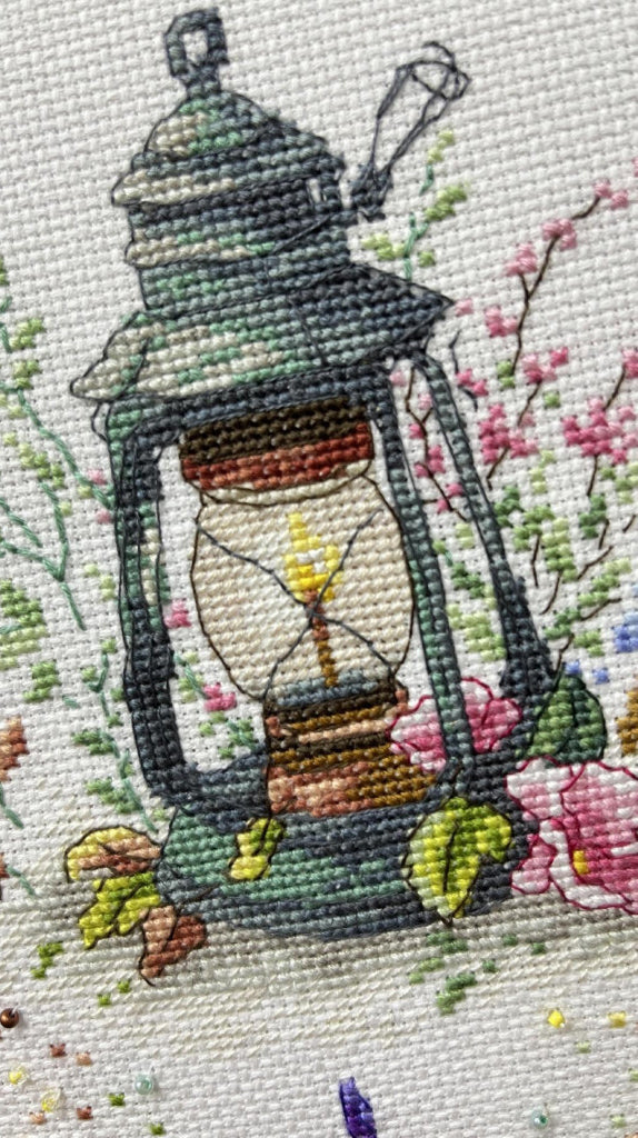 Kreuzstichset Sommerblumen DIY Unbedruckte Leinwand 