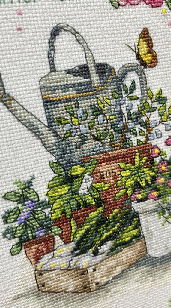 Kreuzstichset Sommerblumen DIY Unbedruckte Leinwand 