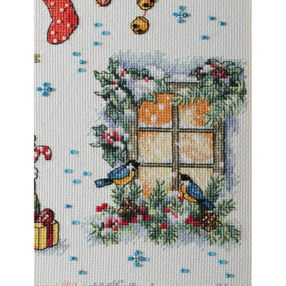 Counted Cross Stitch Kit Merry Christmas Winter Sampler DIY VDV