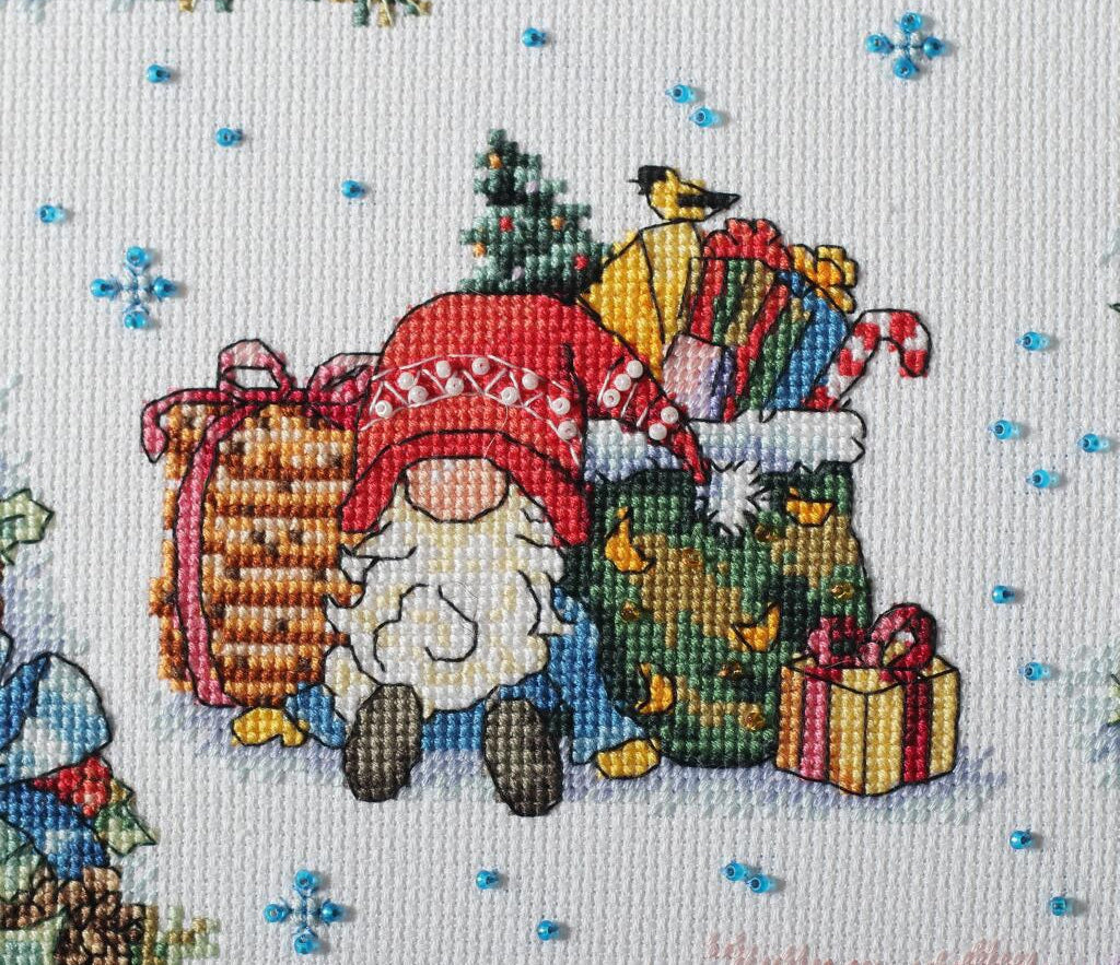 Counted Cross Stitch Kit Merry Christmas Winter Sampler DIY VDV