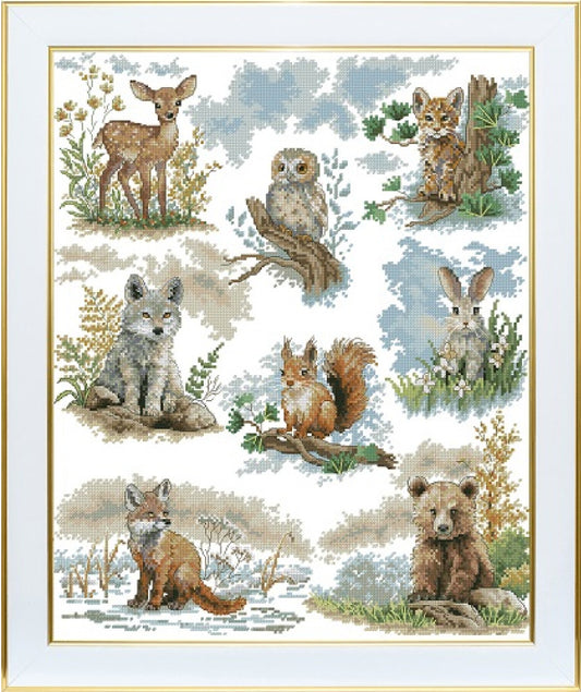 Counted Cross Stitch Kit Forest babies DIY VDV