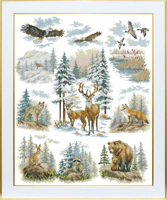 Counted Cross Stitch Kit Forest animals DIY VDV