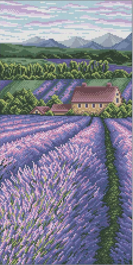 Counted Cross Stitch Kit Lavender Field DIY VDV