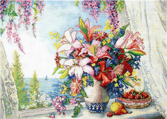 Counted Cross Stitch Kit Flowers DIY Charivna mit