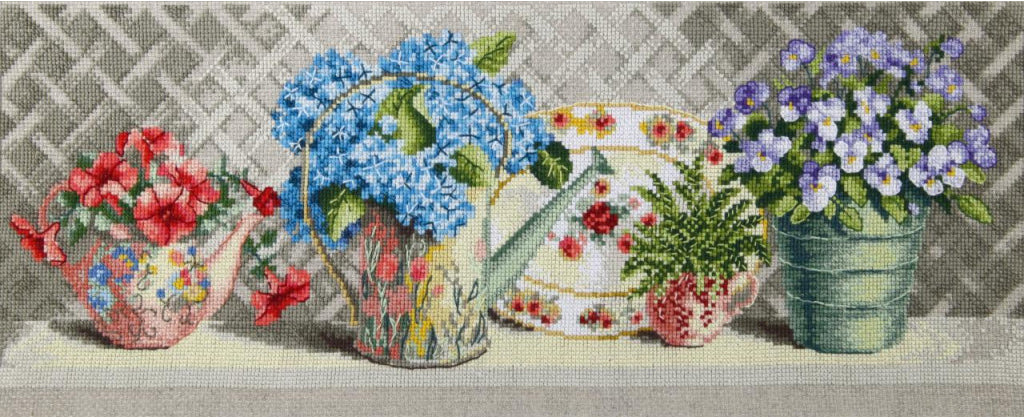 Counted Cross Stitch Kit Gardens Flowers DIY Charivna mit