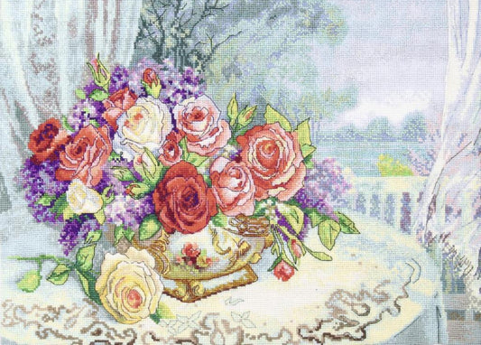 Counted Cross Stitch Kit Roses Flowers DIY Charivna mit