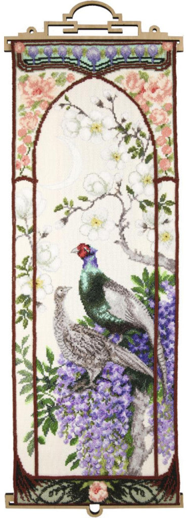 Counted Cross Stitch Kit Pheasants in wisteria DIY Charivna mit