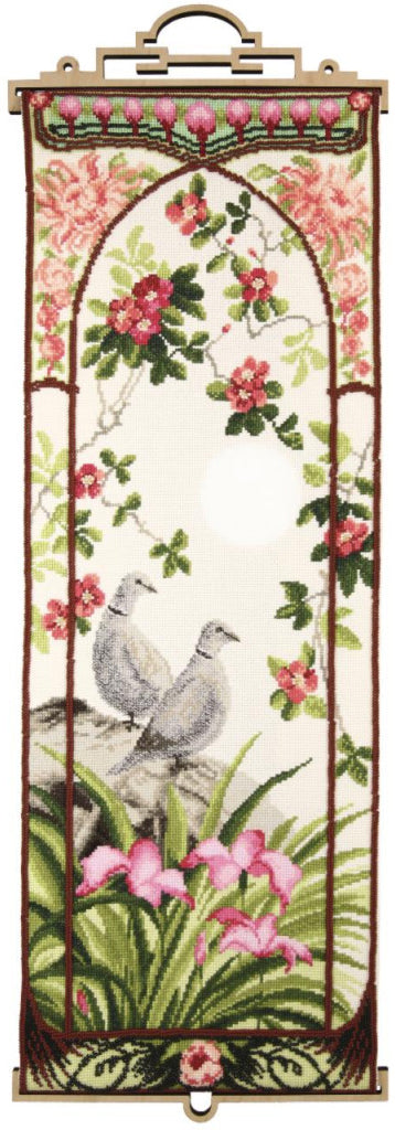 Counted Cross Stitch Kit Turtle doves in a rose bush DIY Charivna mit
