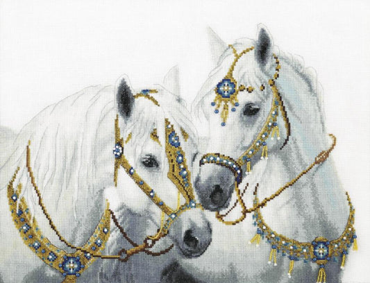 Counted Cross Stitch Kit White Horses DIY Charivna mit