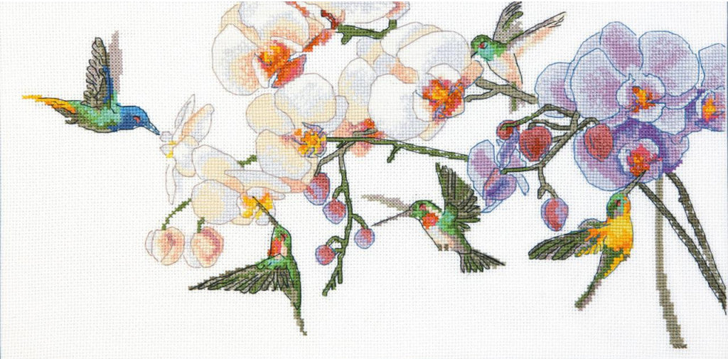 Counted Cross Stitch Kit Orchids Flowers DIY Charivna mit