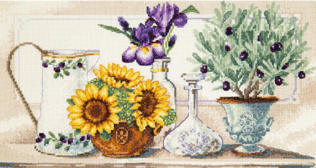Counted Cross Stitch Kit Sunflowers and olives DIY Charivna mit