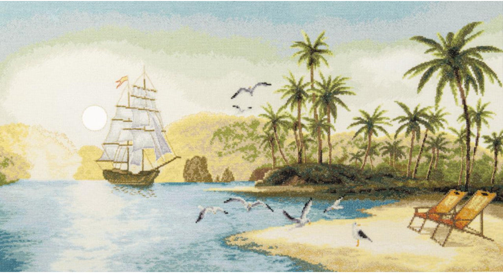 Counted Cross Stitch Kit Rest by the sea DIY Charivna mit