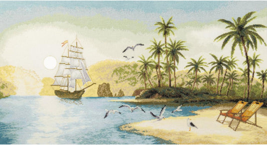 Counted Cross Stitch Kit Rest by the sea DIY Charivna mit