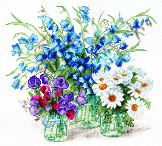 Counted Cross Stitch Kit Wildflowers DIY Charivna mit