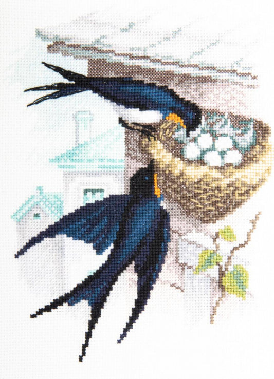 Counted Cross Stitch Kit Bird home DIY Charivna mit