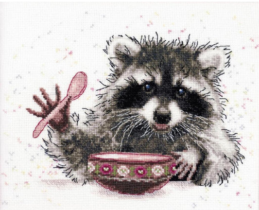 Counted Cross Stitch Kit Raccoon DIY Charivna mit